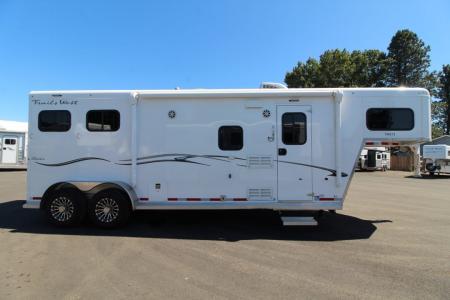 Used 2021 Trails West 8x13 Living Quarters 2 Horse Trailer - EXCELLENT CONDITION