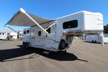 Used 2021 Trails West 8x13 Living Quarters 2 Horse Trailer - EXCELLENT CONDITION