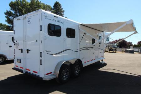 Used 2021 Trails West 8x13 Living Quarters 2 Horse Trailer - EXCELLENT CONDITION