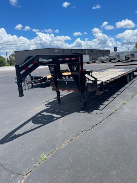 Used 2024 H&W 8.5x32 GN flatbed Equipment Trailer