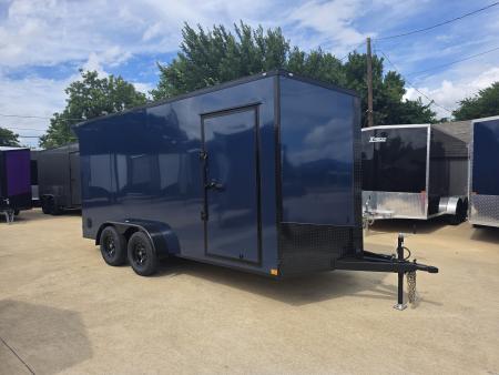 New 2026 New 7x16 TA Screwless Enclosed Trailer | Blackout | Spoiler Package | 7' Interior | .08 Polycor | Dexter Axles | 1142