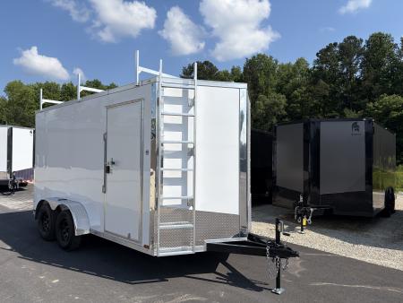 New 2027 Spartan 7X14 Enclosed Trailer, Ladder Racks, Ladder, Window, Pro-Series, 7K GVWR, Race Wing, 1 Piece Roof, 54  Triple Tube Tongue, Stabledeck