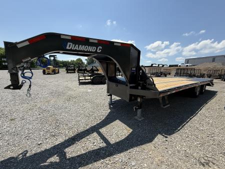 New 2026 Diamond C FMAX 210 25’ Flatbed Trailer, MAX RAMPS, SIMOL 20K 2SPD JACKS, ALUMINUM OUTER WHEELS, 14PLY TIRES