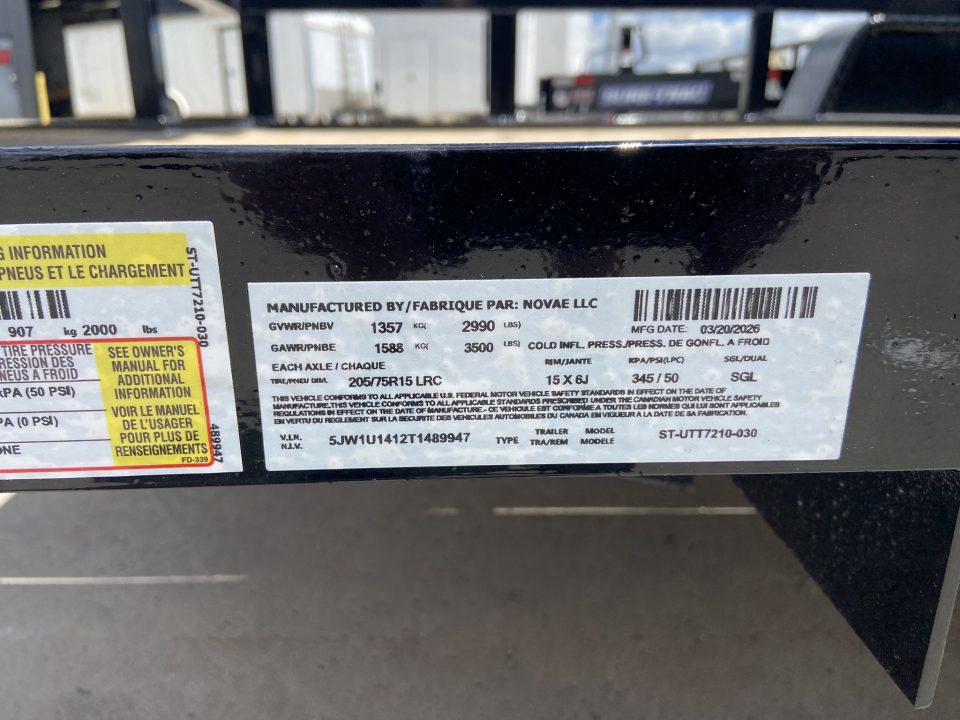 New Sure-Trac ST-UTT7210-030 Utility Trailer