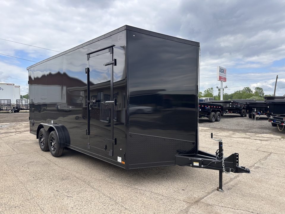 New 2027 US Cargo 7.5x18 Scout V-Nose 7k w/7ft Hgt, Ramp Door, & Blackout Pkg Cargo / Enclosed Trailer