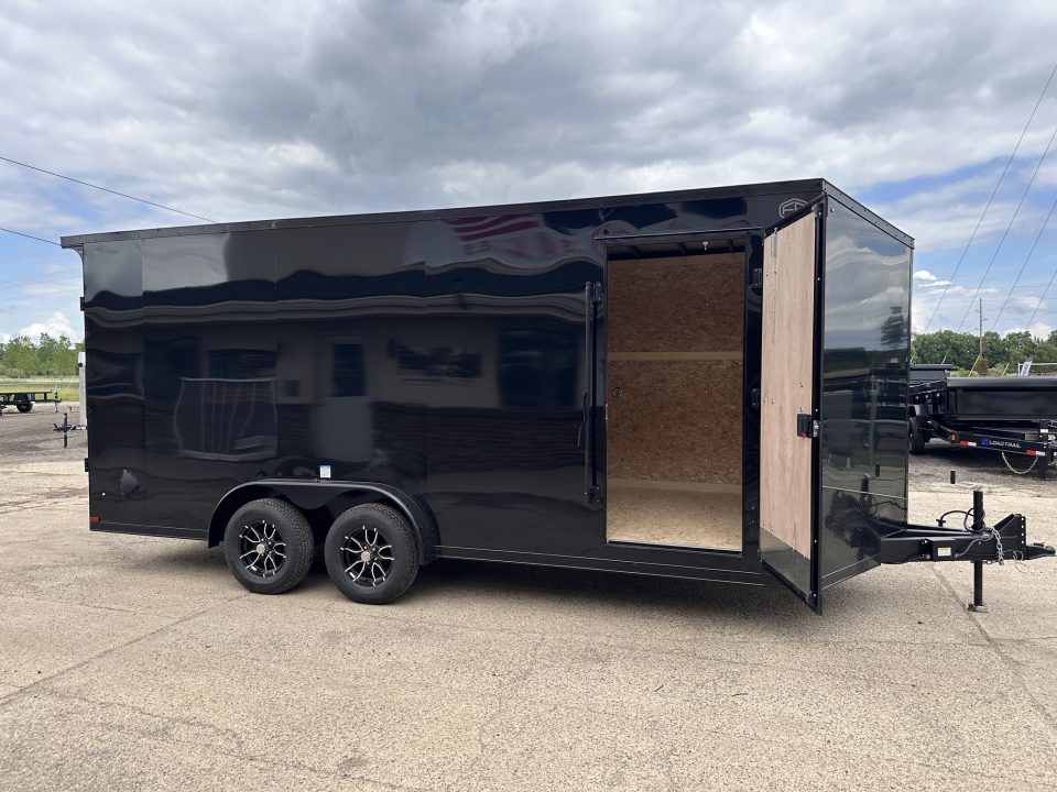 New 2027 US Cargo 7.5x18 Scout V-Nose 7k w/7ft Hgt, Ramp Door, & Blackout Pkg Cargo / Enclosed Trailer