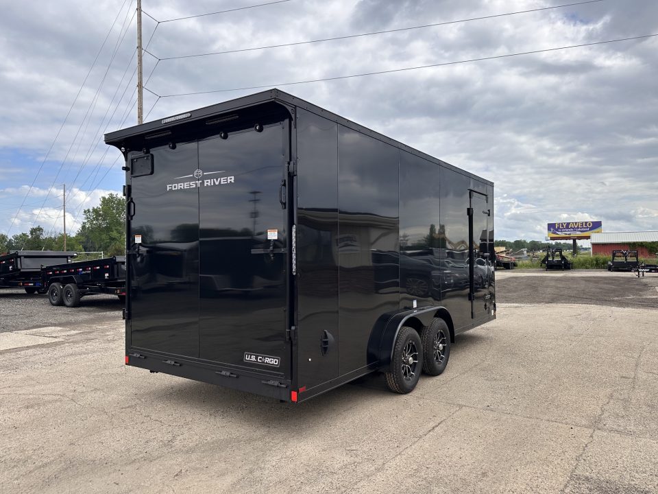 New 2027 US Cargo 7.5x18 Scout V-Nose 7k w/7ft Hgt, Ramp Door, & Blackout Pkg Cargo / Enclosed Trailer