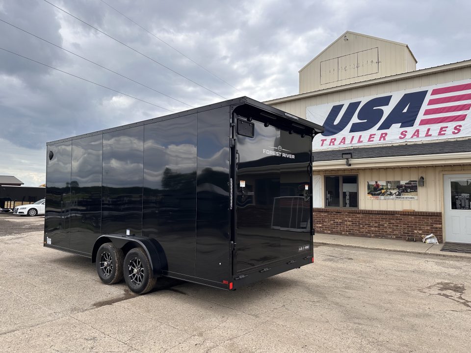 New 2027 US Cargo 7.5x18 Scout V-Nose 7k w/7ft Hgt, Ramp Door, & Blackout Pkg Cargo / Enclosed Trailer