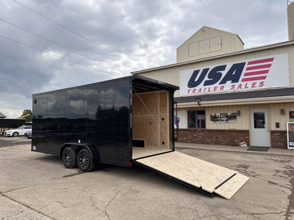 New 2027 US Cargo 7.5x18 Scout V-Nose 7k w/7ft Hgt, Ramp Door, & Blackout Pkg Cargo / Enclosed Trailer