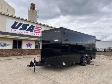 New 2027 US Cargo 7.5x18 Scout V-Nose 7k w/7ft Hgt, Ramp Door, & Blackout Pkg Cargo / Enclosed Trailer