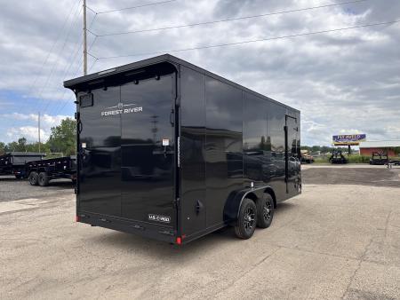 New 2027 US Cargo 7.5x18 Scout V-Nose 7k w/7ft Hgt, Ramp Door, & Blackout Pkg Cargo / Enclosed Trailer
