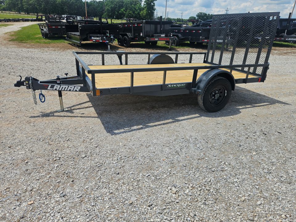 New 2026 Lamar 77X12 SINGLE 3.5K TUBE TOP UTILITY W/4' SPRING GATE & 4" CHANNEL FRAME