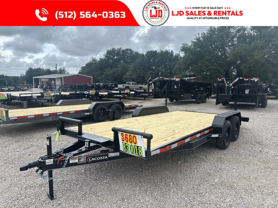 New 2026 Lacosta - 83" x 18' Trailer Car Hauler - 7K GVWR