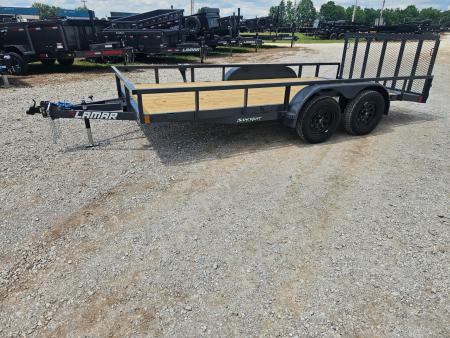 New 2026 Lamar 83X16 TANDEM 7K TUBE TOP UTILITY W/2' STEEL DOVE & 3' SPRING GATE