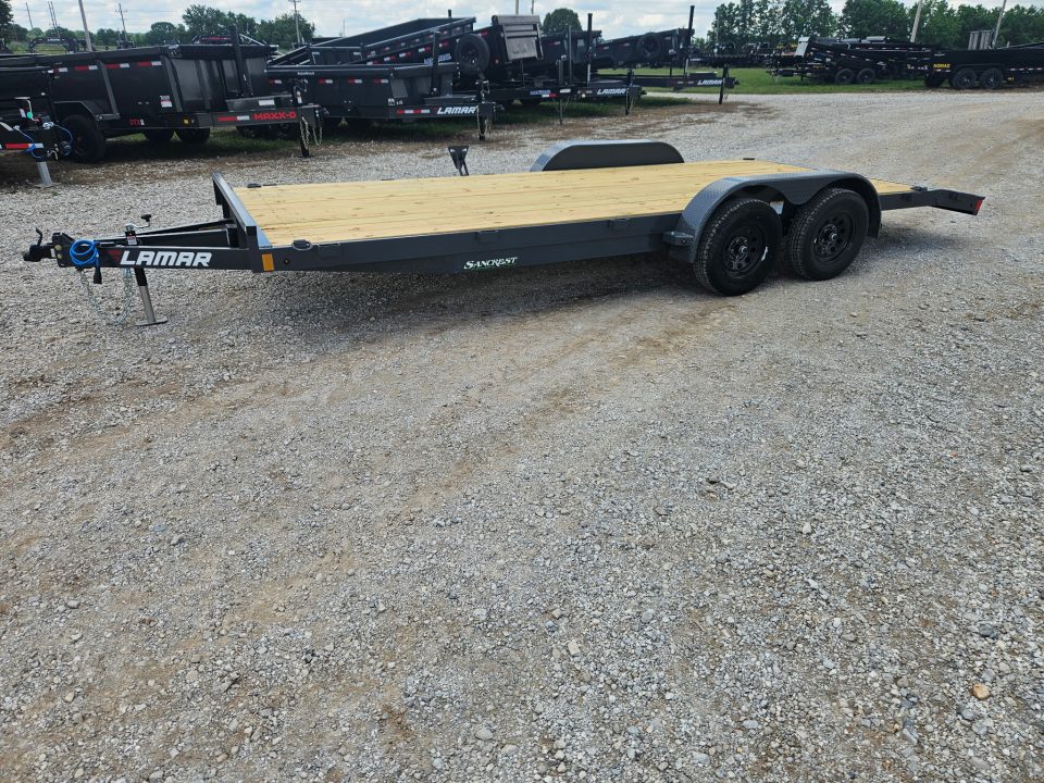 New 2026 Lamar 83X20 TANDEM 7K CAR HAULER W/2' STEEL DOVE & SLIDEOUT RAMPS