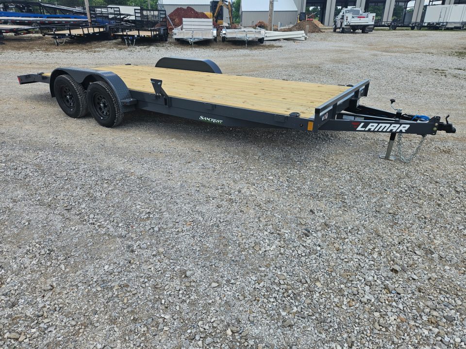 New 2026 Lamar 83X20 TANDEM 7K CAR HAULER W/2' STEEL DOVE & SLIDEOUT RAMPS