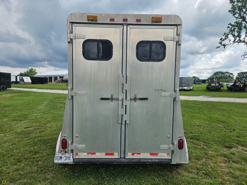 Used 1995 Cato 6X12 TANDEM 2 HORSE STRAIGHT LOAD ALUMINUM HAULER W/ SADDLE RACKS & 7.5' TALL