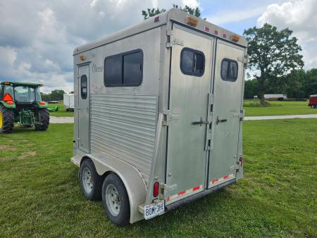 Used 1995 Cato 6X12 TANDEM 2 HORSE STRAIGHT LOAD ALUMINUM HAULER W/ SADDLE RACKS & 7.5' TALL