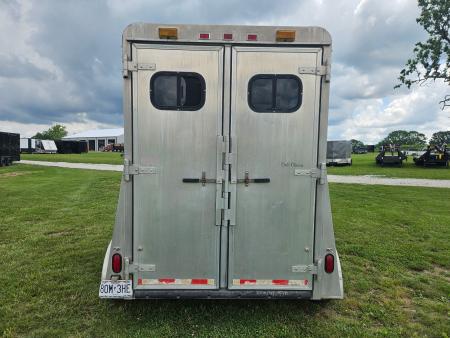 Used 1995 Cato 6X12 TANDEM 2 HORSE STRAIGHT LOAD ALUMINUM HAULER W/ SADDLE RACKS & 7.5' TALL