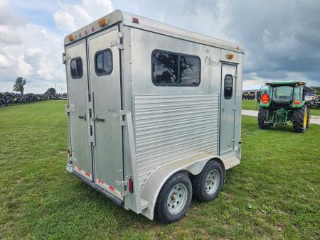 Used 1995 Cato 6X12 TANDEM 2 HORSE STRAIGHT LOAD ALUMINUM HAULER W/ SADDLE RACKS & 7.5' TALL