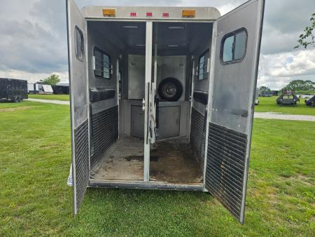 Used 1995 Cato 6X12 TANDEM 2 HORSE STRAIGHT LOAD ALUMINUM HAULER W/ SADDLE RACKS & 7.5' TALL