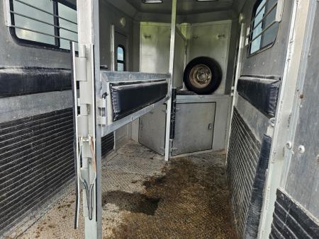 Used 1995 Cato 6X12 TANDEM 2 HORSE STRAIGHT LOAD ALUMINUM HAULER W/ SADDLE RACKS & 7.5' TALL