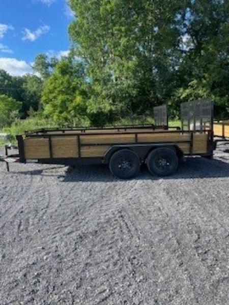 New 2026 H&H Trailers 7x14 7000 GVWR Tube Top Wood Side 7K Utility Trailer