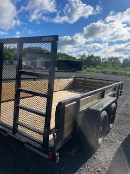 New 2026 H&H Trailers 7x14 7000 GVWR Tube Top Wood Side 7K Utility Trailer