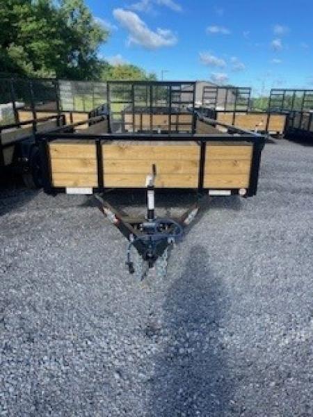 New 2026 H&H Trailers 7x14 7000 GVWR Tube Top Wood Side 7K Utility Trailer
