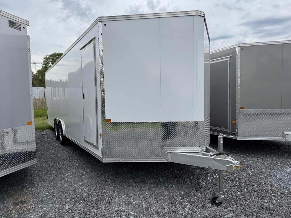 New 2026 E-Z Hauler EZEC8.5X24CH-XLT-P Car Hauler 6 FOOT 10 INCH INTERIOR 4 FOOT ESCAPE DOOR .080 POLY CORE SIDES FREE ALUMINUM WHEEL UPGRADE SUMMER SALE ON NOW