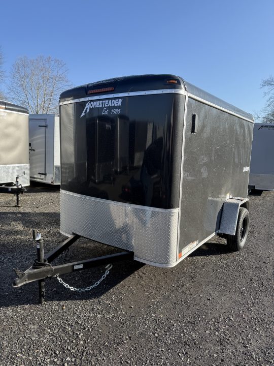 New 2027 Homesteader Trailer 6x12 - BLACK Cargo - Swing Doors
