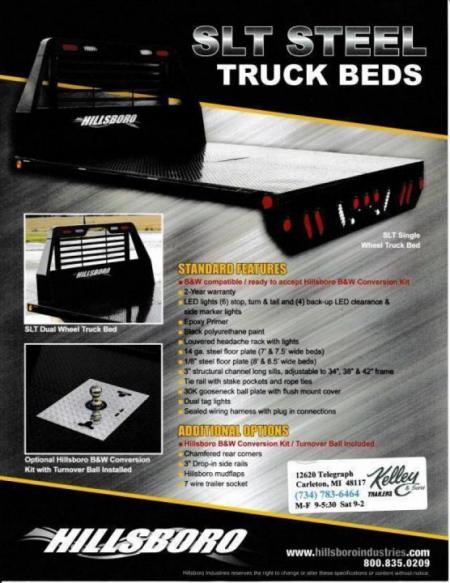 New 2026 Hillsboro SLT Steel Single Wheel Long Bed Truck Bed