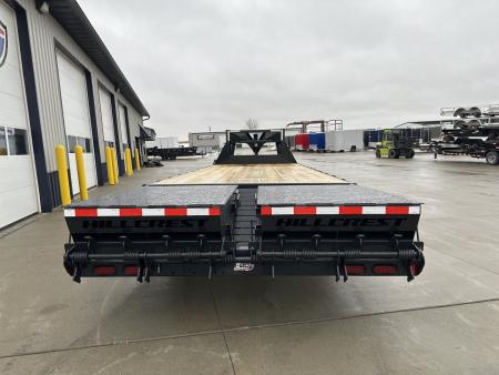 New 2026 Hillcrest Black-Grey 20'+5' 15.9k Gooseneck Flatbed Deckover Trailer