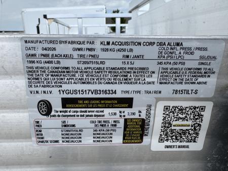 New 2027 Aluma 7815 Tilt Utility Trailer