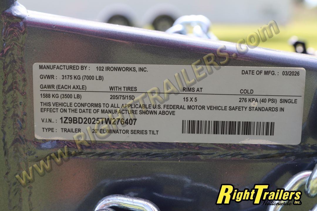 New 2026 7X20 102 Ironworks TILT Car Hauler