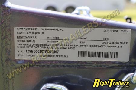 New 2026 7X20 102 Ironworks TILT Car Hauler