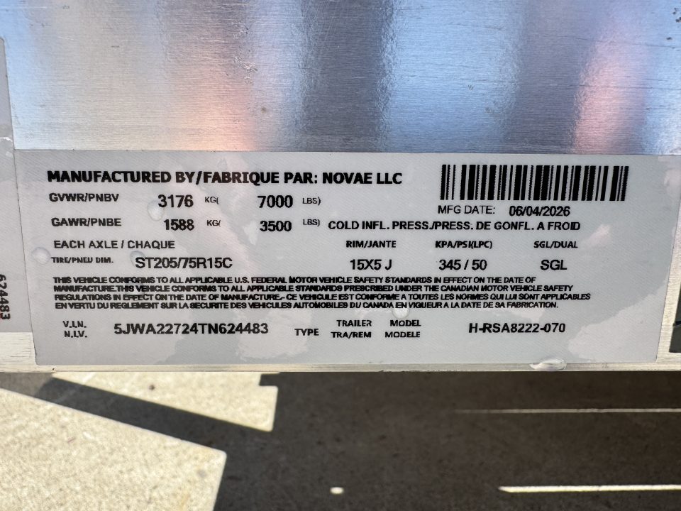New 2026 H&H Trailers TRSA22 Utility Trailer