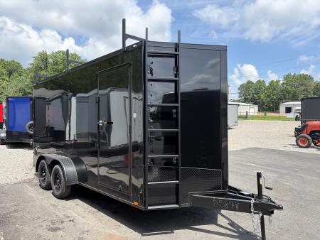 New 2027 Spartan 7X16 Enclosed Trailer, Ladder Racks, Ladder, Window, Pro-Series, 7K GVWR, Race Wing, 1 Piece Roof, 54  Triple Tube Tongue, Stabledeck
