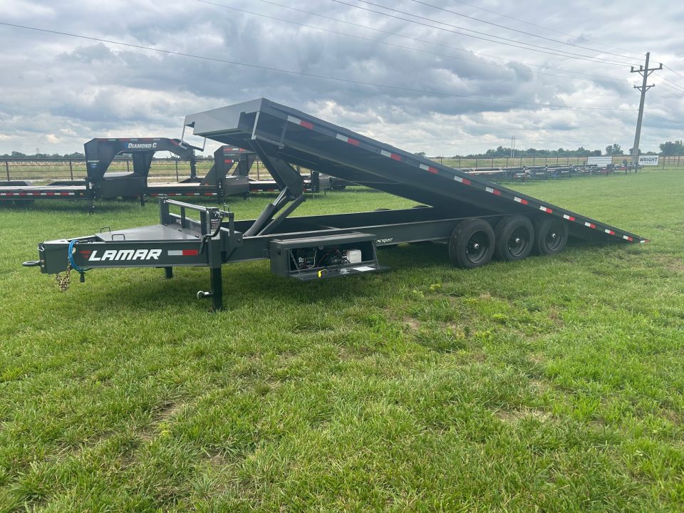 New 2026 Lamar 102x26 Triple 21K Deckover Power Tilt w/ Winch Plate, Tuff Wireless, & 17.5" 16 Ply Tires