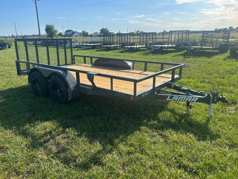 New 2026 Lamar 83x14 Tandem 7K Utility w/ 2' Dove & 3' Ramp Gate