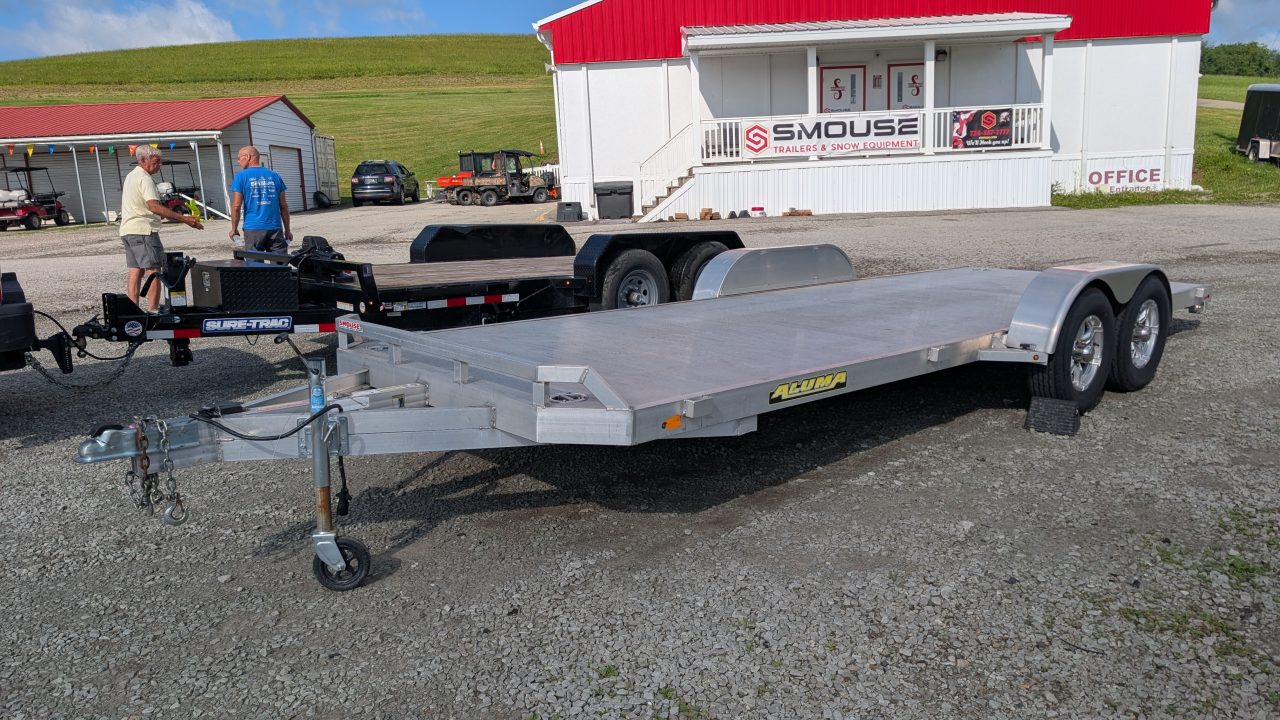 Used 2022 Aluma 6'10" x 20 HD Car Hauler Trailer w/ Underbody Ramps & Dove Tail