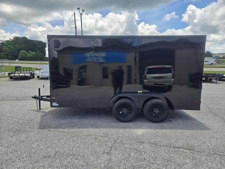New 2026 7X14 TANDEM AXLE ENCLOSED TRAILER WITH BLACKOUT PACKAGE