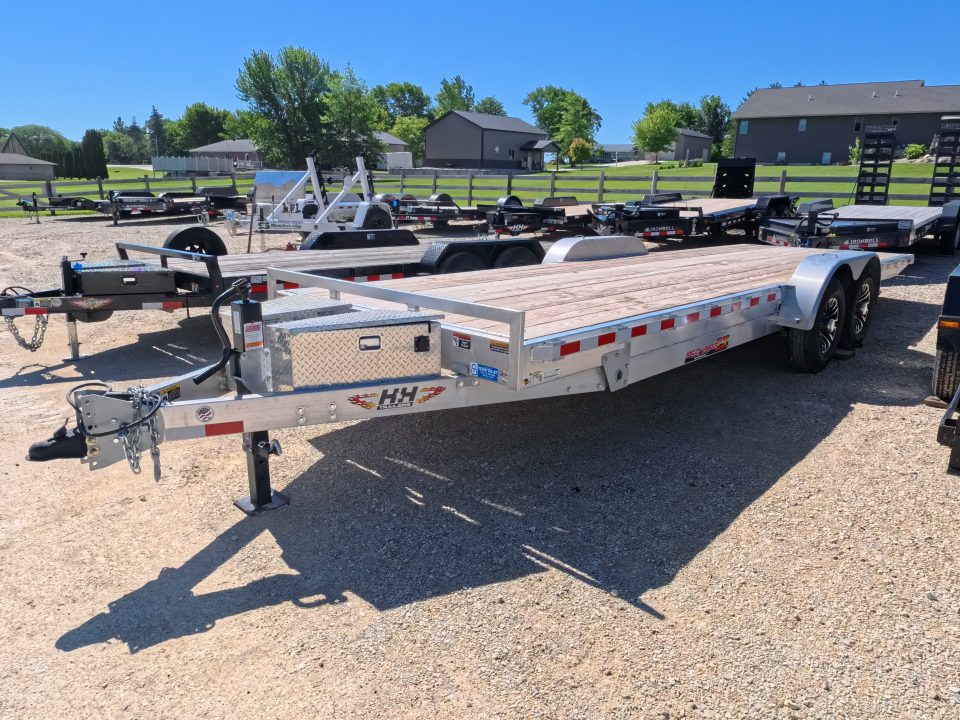 Used 2026 H&H Trailers 82 x 24 Aluminum Electric Tilt Speed Loader Car Hauler, 14K GVWR, with 12k Dropleg Jack