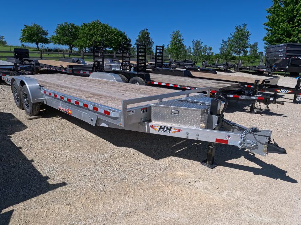Used 2026 H&H Trailers 82 x 24 Aluminum Electric Tilt Speed Loader Car Hauler, 14K GVWR, with 12k Dropleg Jack