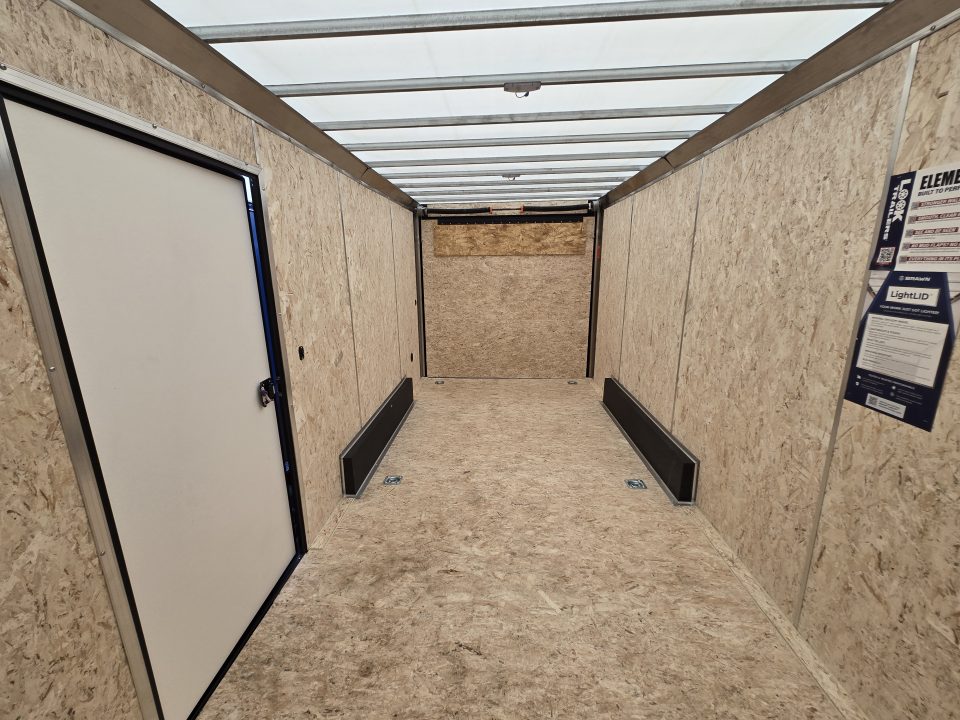 New 7.5 x 16 Look Element SE V-Nose Cargo Trailer 7K GVWR, **Tru Blue Composite w/Black Out Trim, Rear Flare w/ Lights, Alum Wheels & Ramp Door