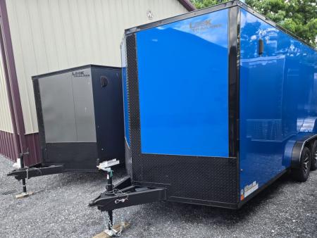 New 7.5 x 16 Look Element SE V-Nose Cargo Trailer 7K GVWR, **Tru Blue Composite w/Black Out Trim, Rear Flare w/ Lights, Alum Wheels & Ramp Door