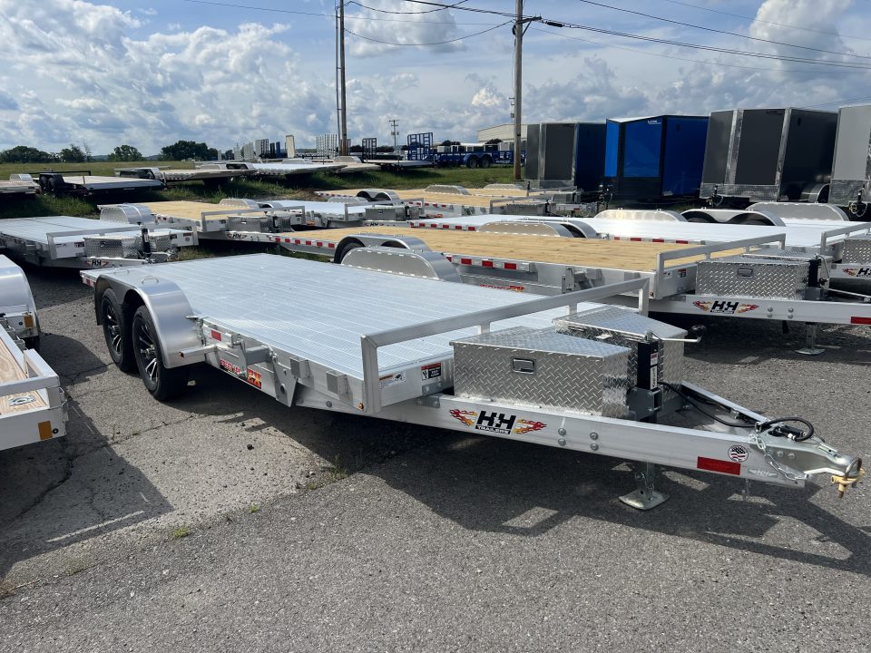 New 2026 H&H Trailers Speedloader Low Profile 7x18 10K Power Tilt Car Hauler