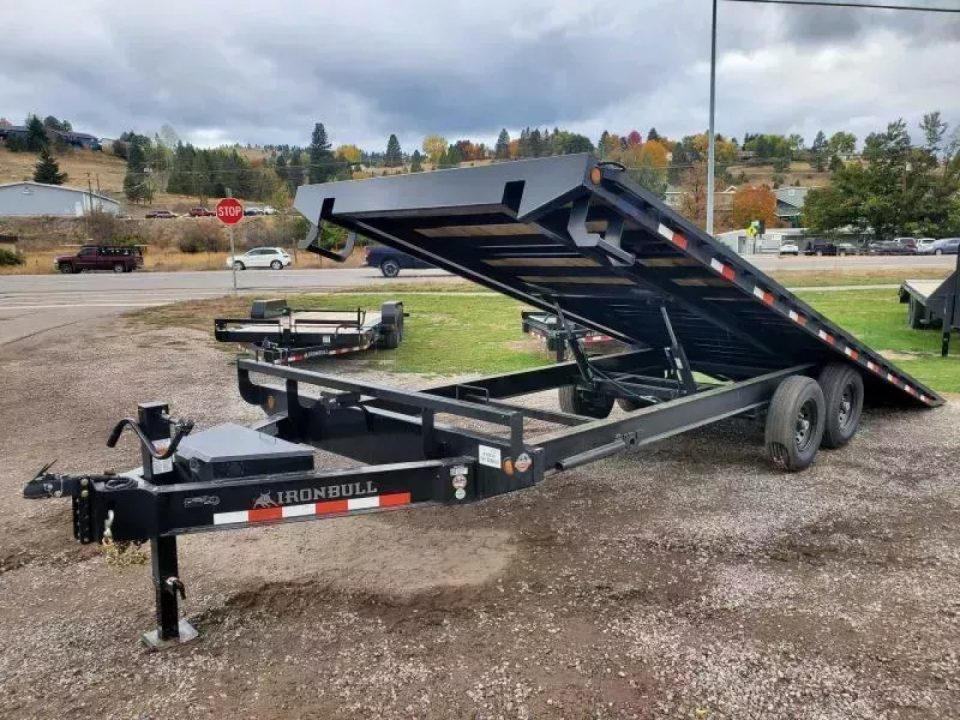 New 2027 Iron Bull 102"x24' 14K Deckover Tilt Trailer