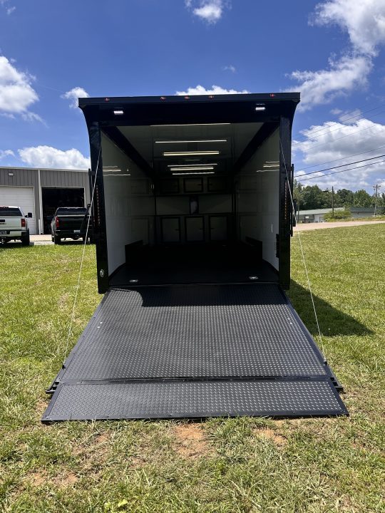 New 2026 Luxe 8.5x24 Racing Trailer Finished Interior- 5200 Tandem Axle-Charcoal-Blackout