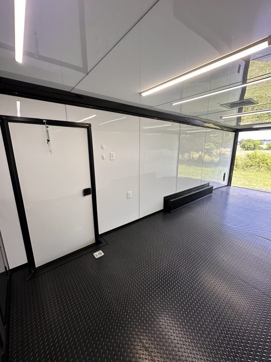 New 2026 Luxe 8.5x24 Racing Trailer Finished Interior- 5200 Tandem Axle-Charcoal-Blackout